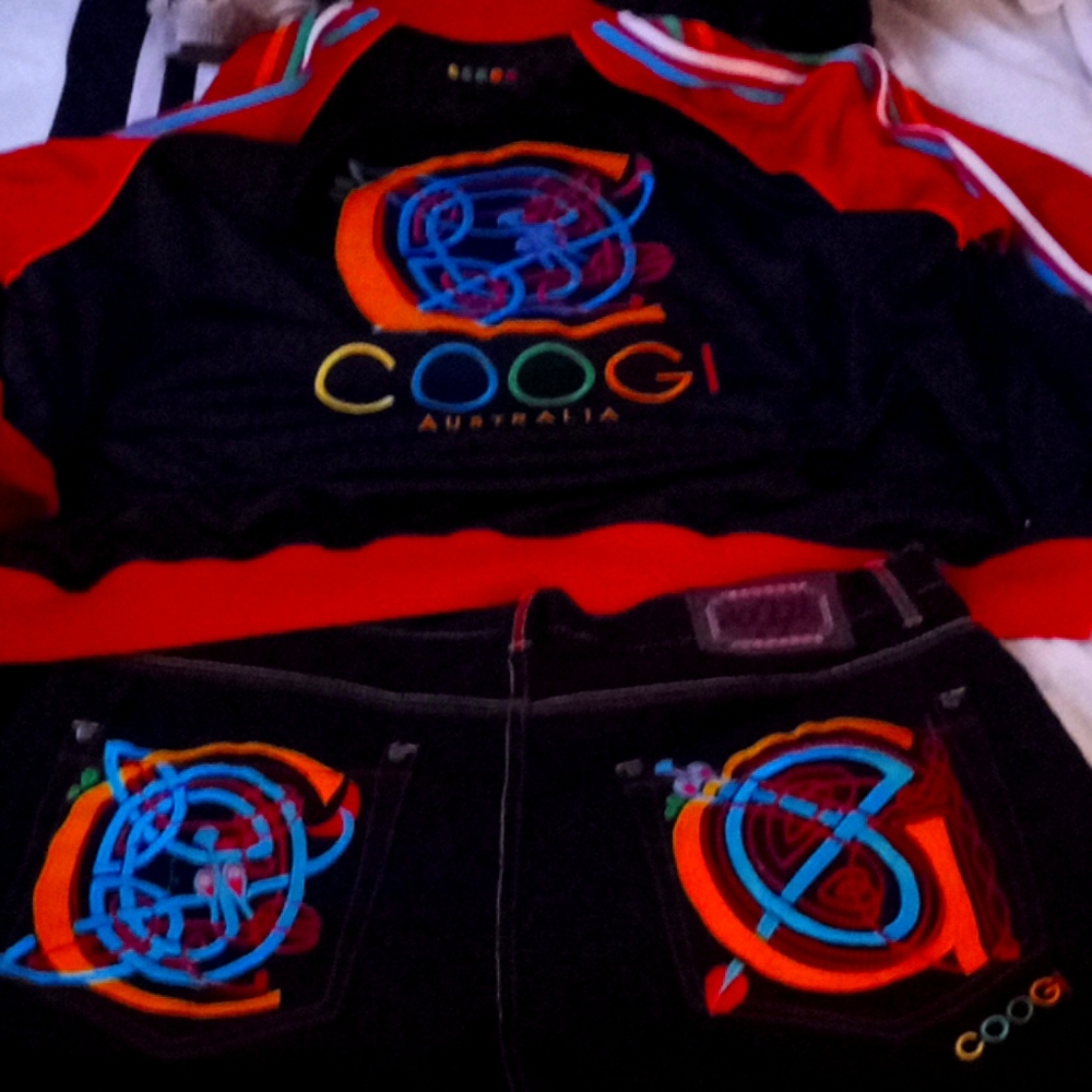 Coogi jacket and jeans